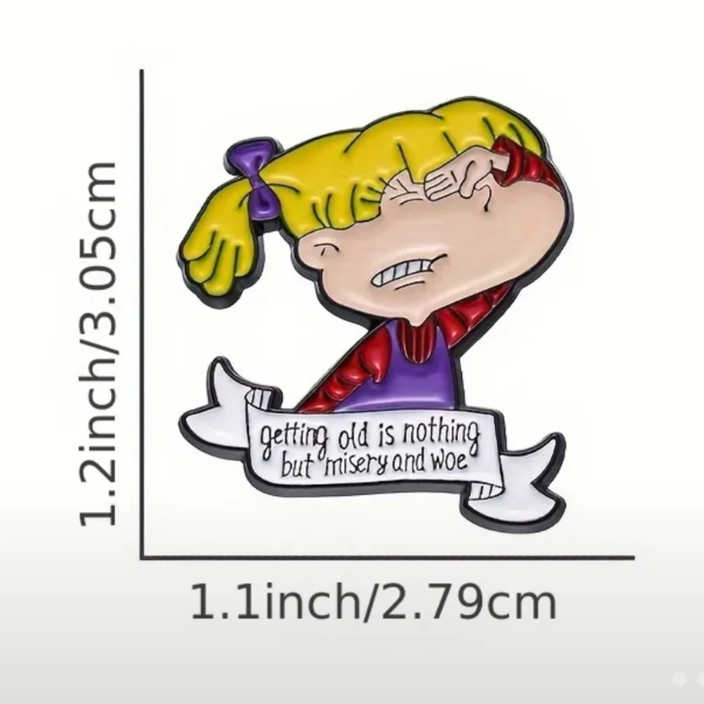 Rugrats Angelica Old Feeling 90s Cartoon Character Enamel Pin Nick Toons - Picture 3 of 3